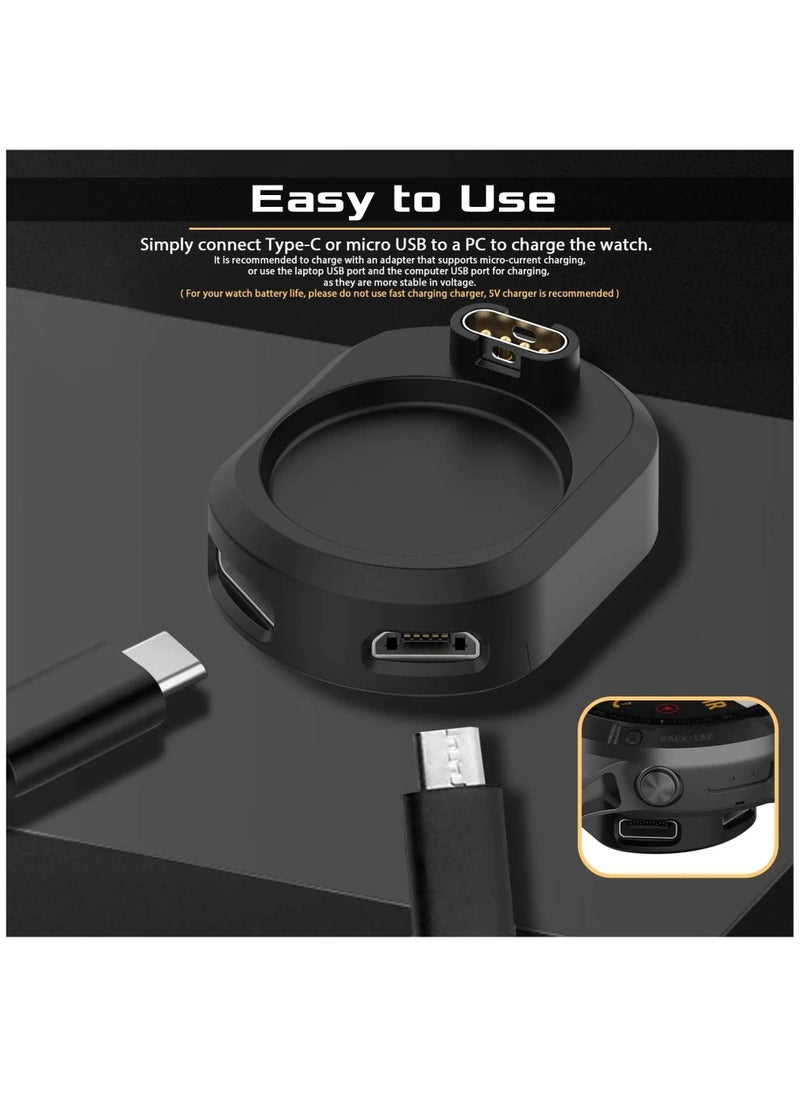 Captaintech USB C& Micro Female to Garmin Watch Charger Connector Male, Charging Adapter Accessories for Garmin Fenix 7 7X 5s 6 6X/Instinct 2/Venu/Vivoactive 4/Forerunner 955 255 255s, 2pcs  - Image 4