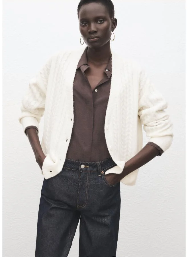 Mango Knitted Braided Cardigan