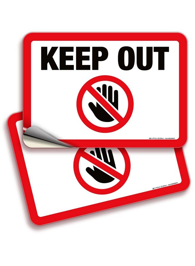 iSYFIX Keep Out Sign Stickers 2 Pack 10X7 Inch Premium Selfadhesive Vinyl Laminated For Uv Weather Scratch Water & Fade Resistance Indoor & Outdoor  - Image 1