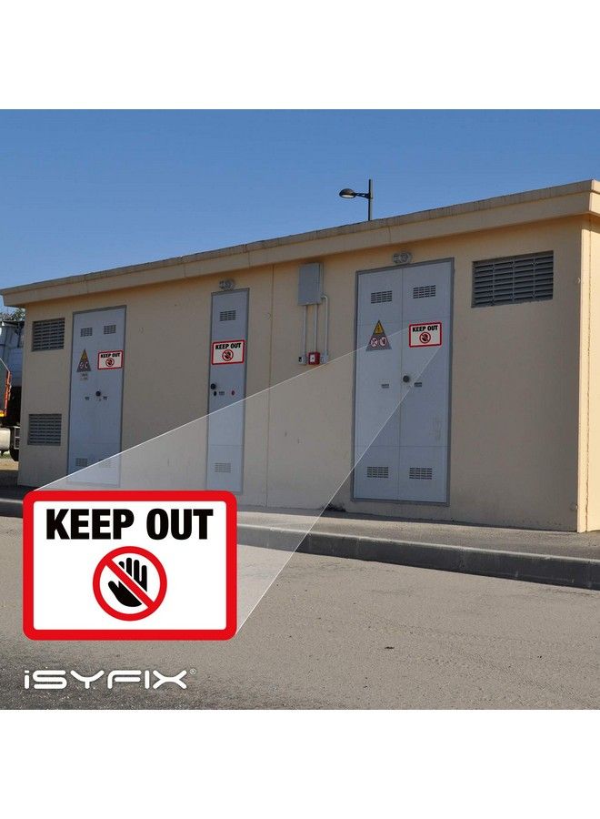 iSYFIX Keep Out Sign Stickers 2 Pack 10X7 Inch Premium Selfadhesive Vinyl Laminated For Uv Weather Scratch Water & Fade Resistance Indoor & Outdoor  - Image 5