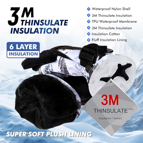 Pnosnesy Ski Gloves Warmest Waterproof and Breathable Snow Gloves for Cold Weather Fits Both Men Womenfor Parent Child Outdoor - Image 3