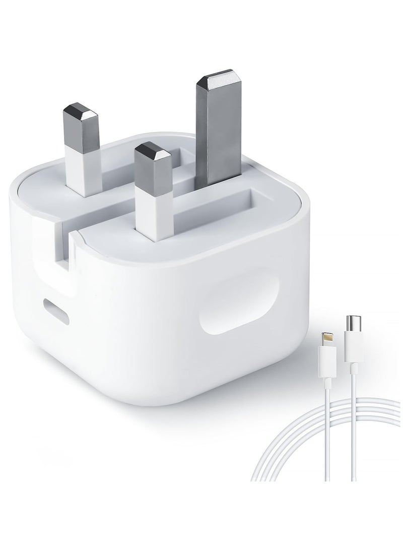 Baytion 20W USB-C Fast Charger Plug with 2M Cable for iPhone 14, 13, 12 Pro Max/Mini/Plus, iPad Pro | Quick Charging Adapter  - Image 1