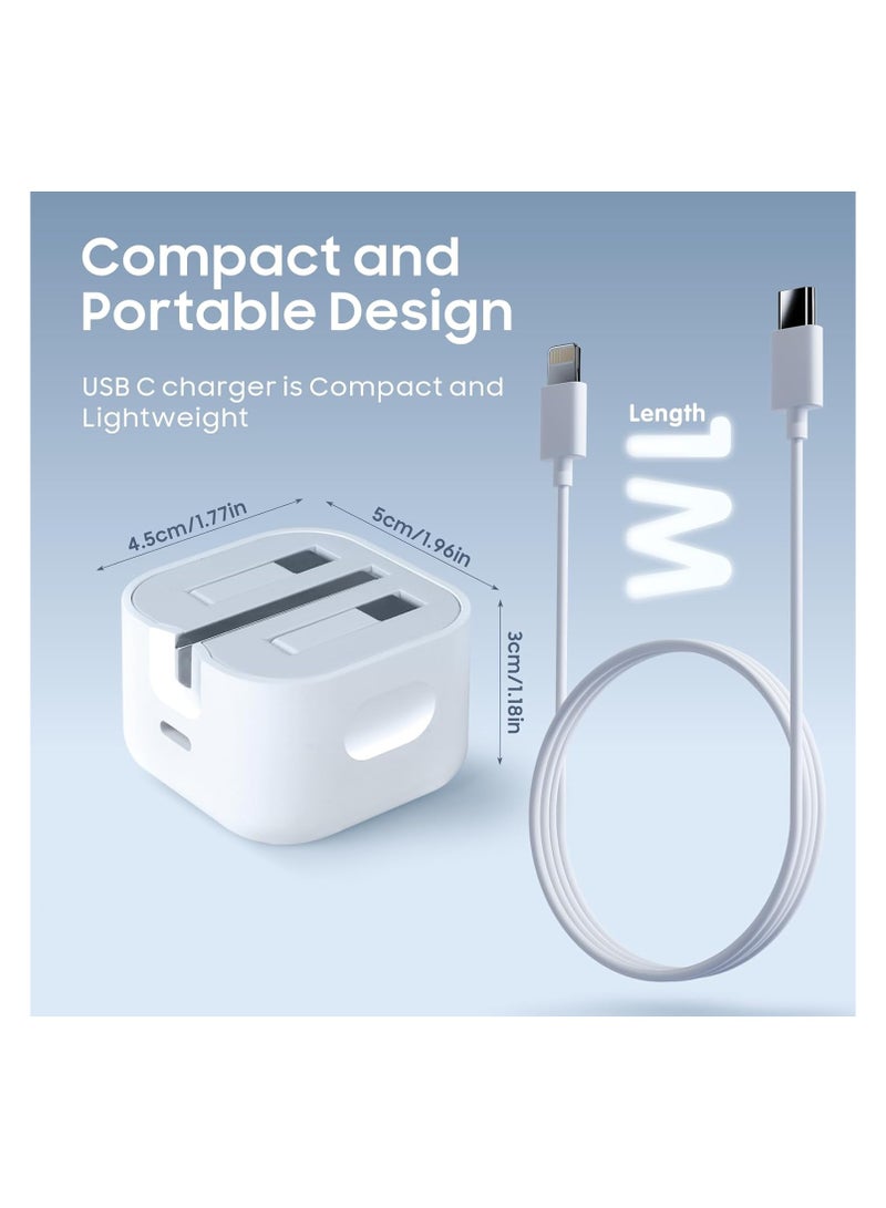 Baytion 20W USB-C Fast Charger Plug with 2M Cable for iPhone 14, 13, 12 Pro Max/Mini/Plus, iPad Pro | Quick Charging Adapter  - Image 4