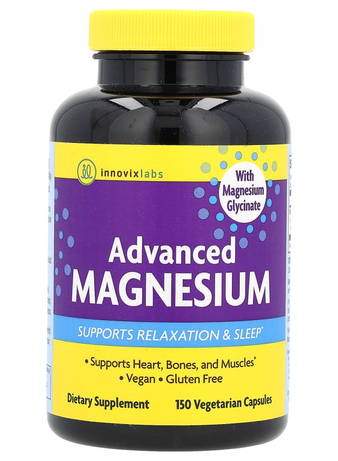 InnovixLabs كبسولات المغنيسيوم المتقدمة 150 نباتية