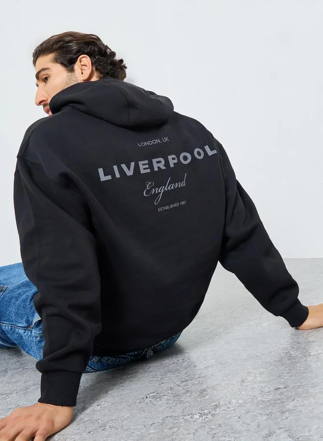 Liverpool England Black Fleece Hoodie