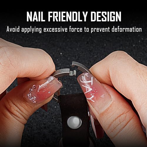 KeyUnity KM21SW Titanium Belt Clip Carabiner Leather Keychain Holder with Removable Key Ring - Image 4