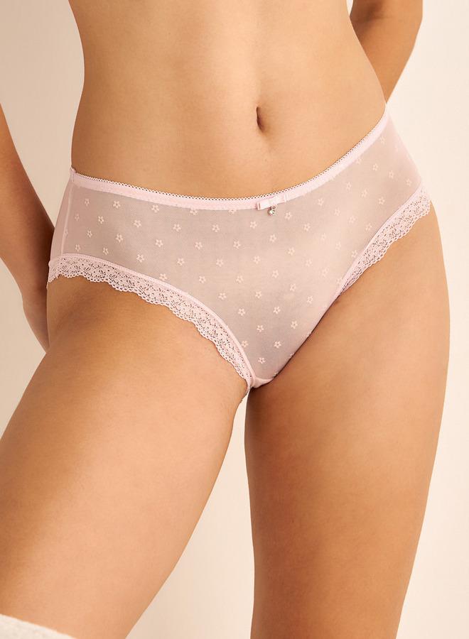 Splash FAV Mesh Textured Briefs with Lace Trim - Image 1