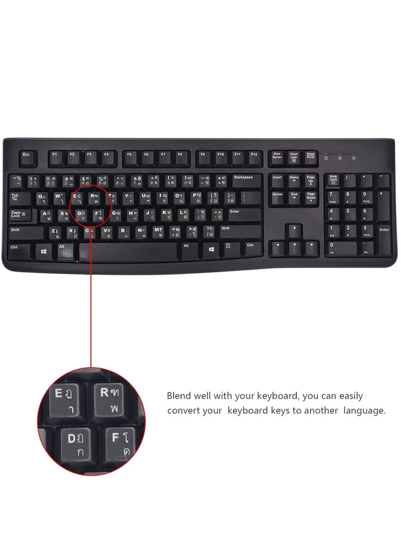 Meetion ملصقات لوحة المفاتيح التايلاندية 2 قطعة، ملصقات الأبجدية التايلاندية، ملصقات استبدال حروف لوحة المفاتيح، ملصقات لوحة مفاتيح الدفتر، ملصقات لوحة مفاتيح الكمبيوتر، ملصقات استبدال مفاتيح لوحة المفاتيح - Image 4