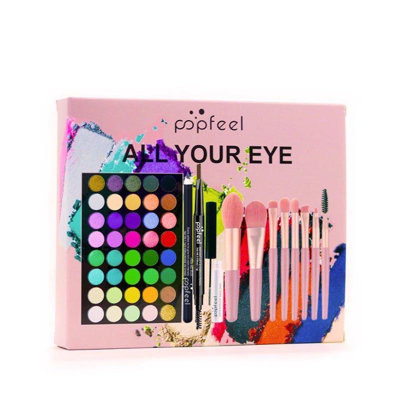 Eyeshadow Palette Mascara Eyeshadow Brush Eyeliner Eyebrow Pencil Combo Set for Beginners  12PC - Image 3