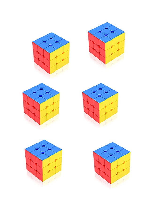 Toyland Pack of 6 Fast 3x3x3 Sticker less Magic Cube