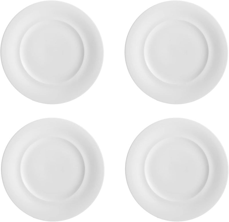 Nambe Nambe Skye Collection Ceramic Dinner Plate Set of 4 White 975 Inch Large Salad Plates for Kitchen Accent Plate Dinnerware Set Microwave and Dishwasher Safe - Image 1
