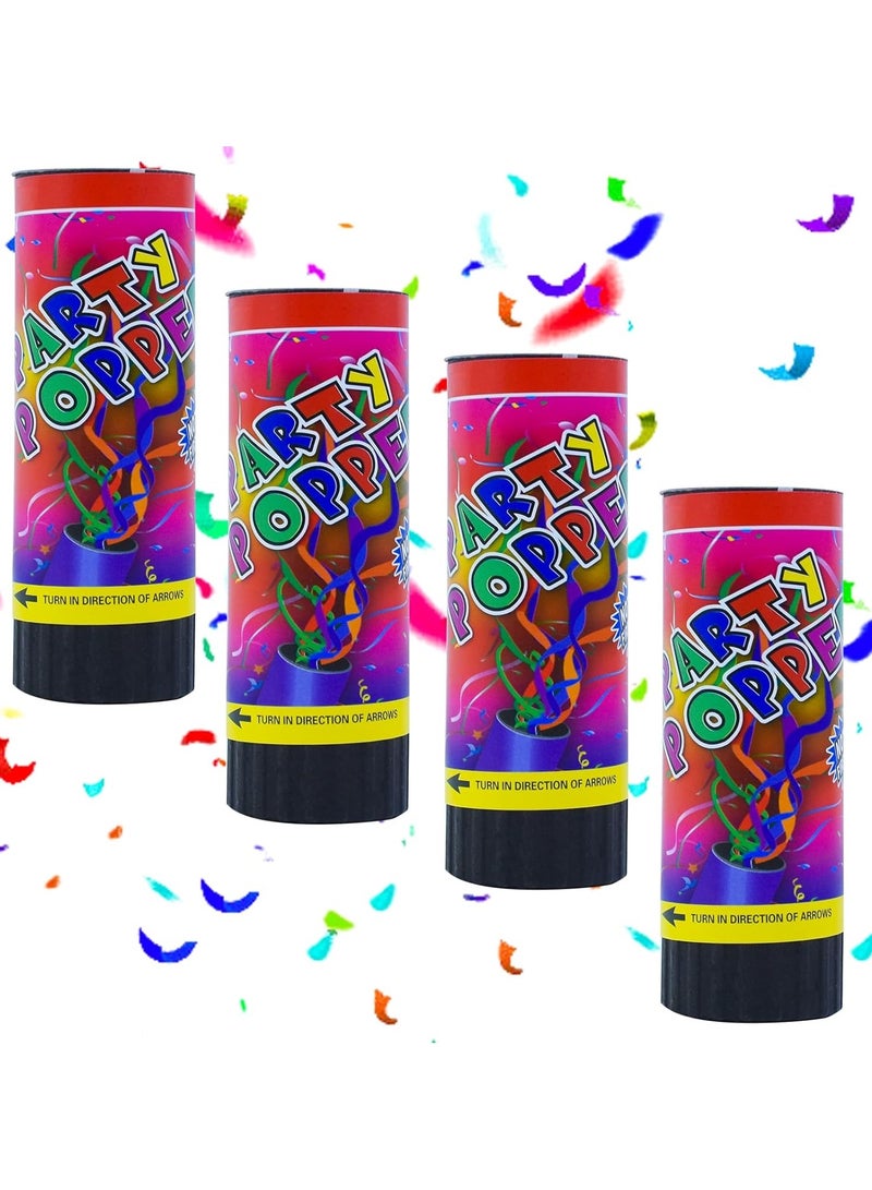 4Pcs Multi Color Confetti Cannons, Biodegradable Confetti Cannons for Wedding Birthday Christmas Baby Shower Party Supplies  - Image 1