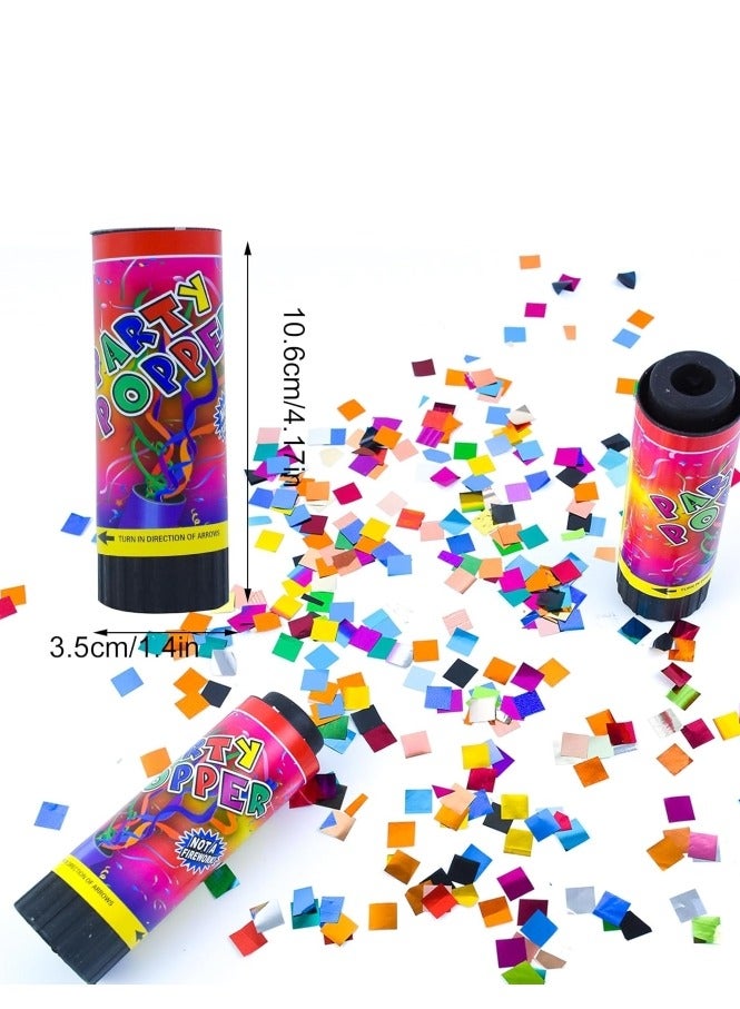 4Pcs Multi Color Confetti Cannons, Biodegradable Confetti Cannons for Wedding Birthday Christmas Baby Shower Party Supplies  - Image 2