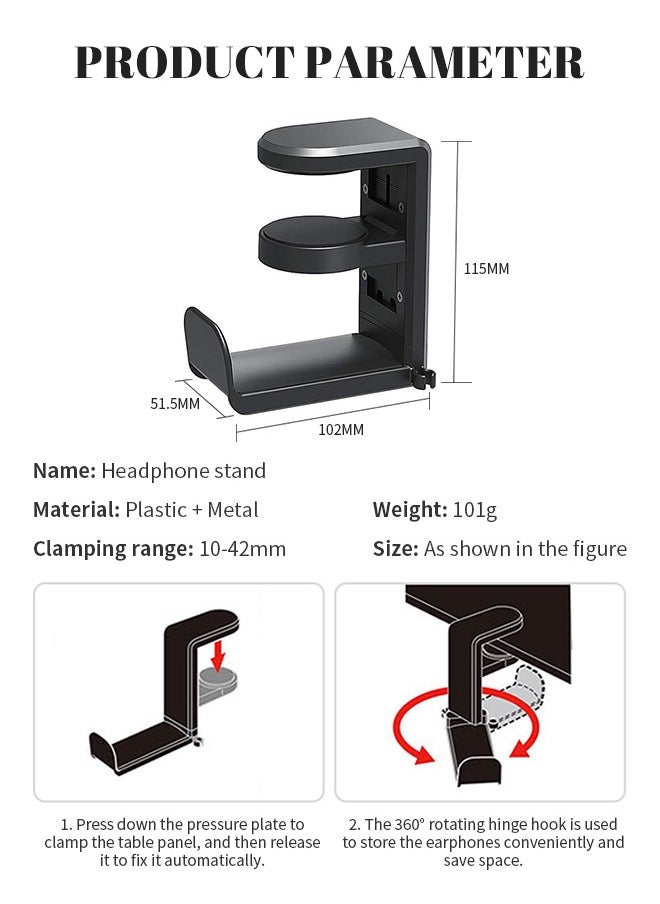Generic - Multifunctional Headphone Holder, Punch-Free Headphone Stand, Suitable for Various Types of Gaming Headsets and Controllers - Image 1