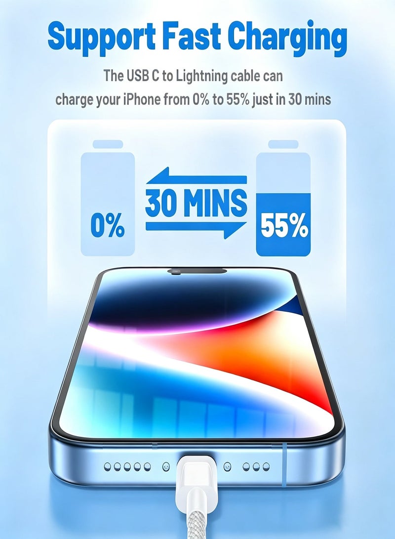 BOAE Fast iPhone Charger, Durable and High-Quality USB-C to Lightning iPhone Charging Cable, Compatible with iPhone 11, 12, 13, 14 Pro Max - Image 3