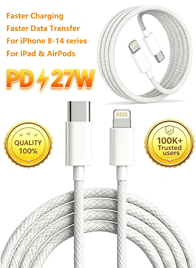 BOAE Fast iPhone Charger, Durable and High-Quality USB-C to Lightning iPhone Charging Cable, Compatible with iPhone 11, 12, 13, 14 Pro Max - Image 1