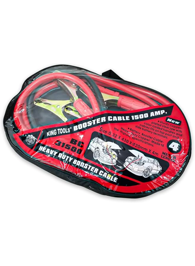 Generic King Tools Booster Cable 1500Amp 4 Meter For Emergency Vehicle Battery Charging – Roadside Assistance, Emergency Battery Start – Fits Cars, Suvs, And Trucks – Carry Bag Included  - Image 2