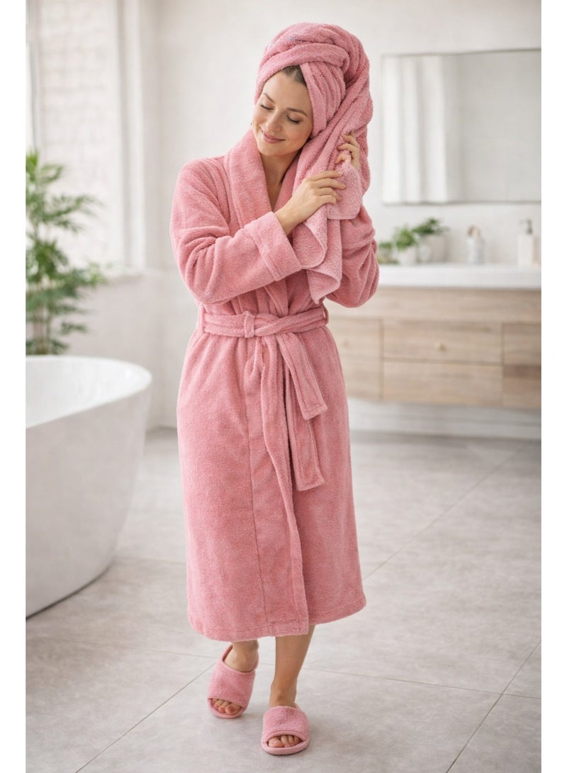 EBREEZZ Premium Cotton Luxury Bath Set – Bathrobe, Towels & Slippers - Image 5