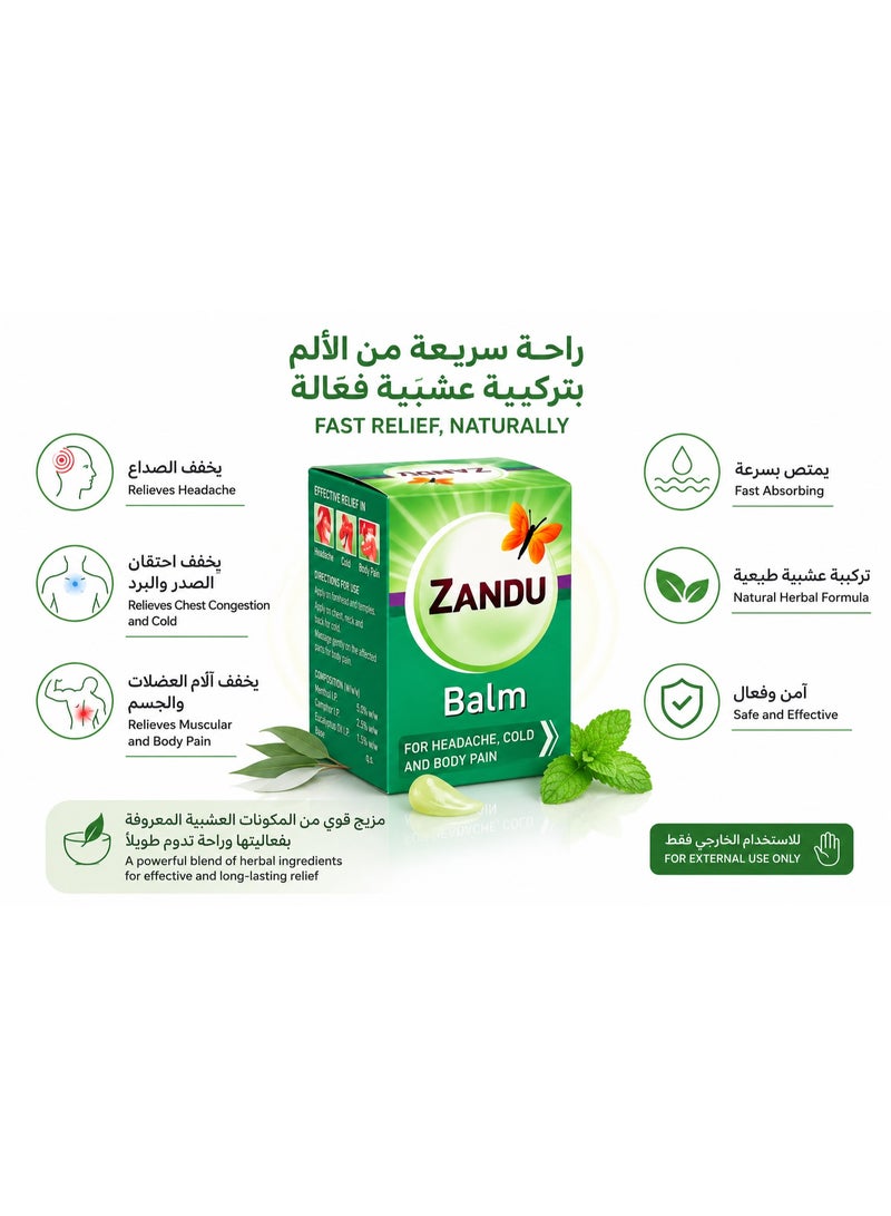 زاندو بلسم زاندو العشبي لتخفيف آلام الرأس والبرد واحتقان الصدر وآلام الجسم - عبوة من 3 قطع - Image 2