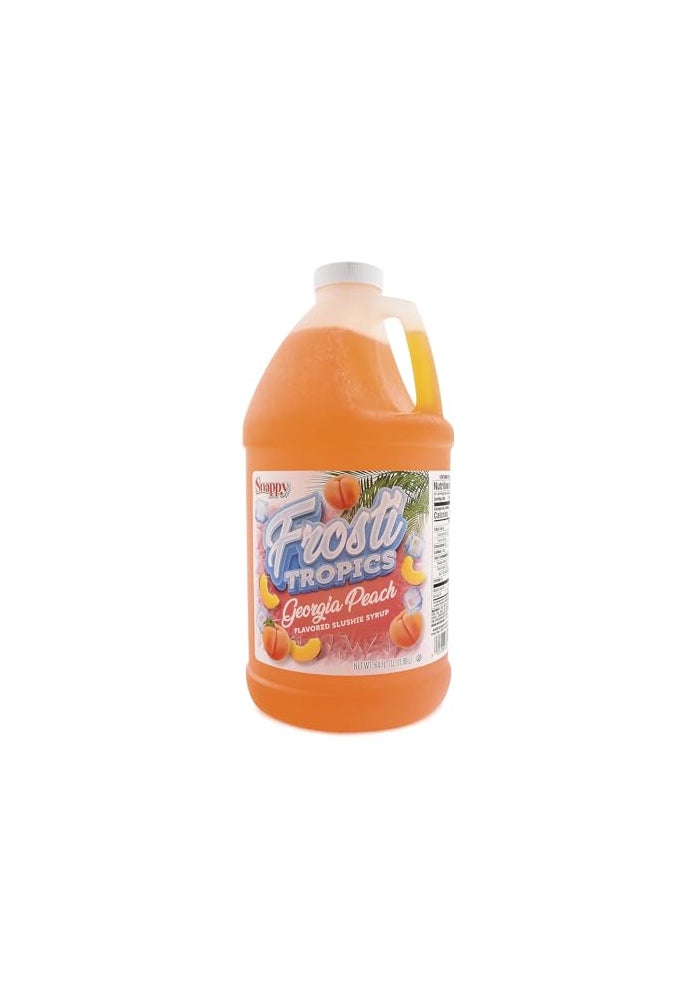 Snappy Frosti Tropics Georgia Peach Slushie Mix 12 Gallon Slushy Syrup for Machines Granita Cocktails and Blended Drinks - Image 1