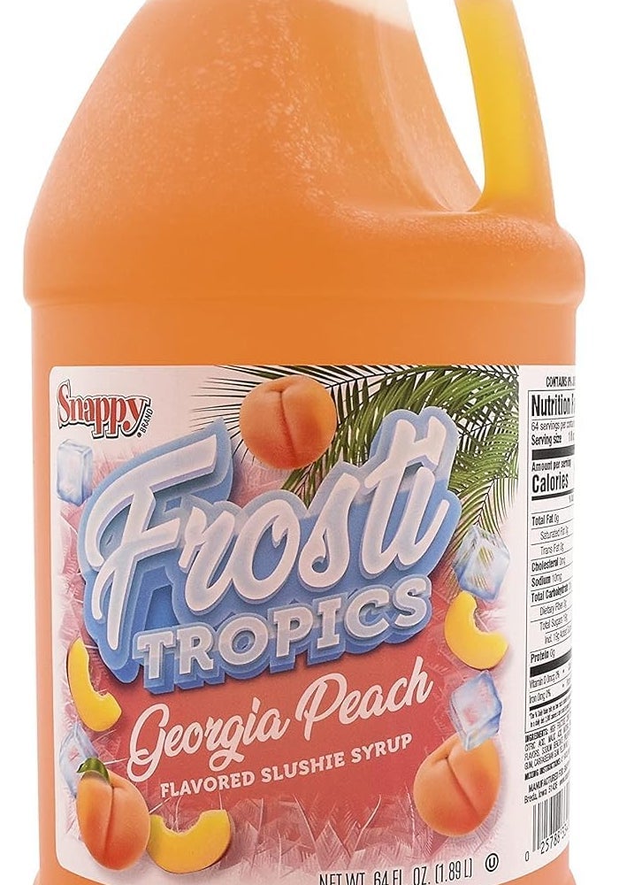 Snappy Frosti Tropics Georgia Peach Slushie Mix 12 Gallon Slushy Syrup for Machines Granita Cocktails and Blended Drinks - Image 3