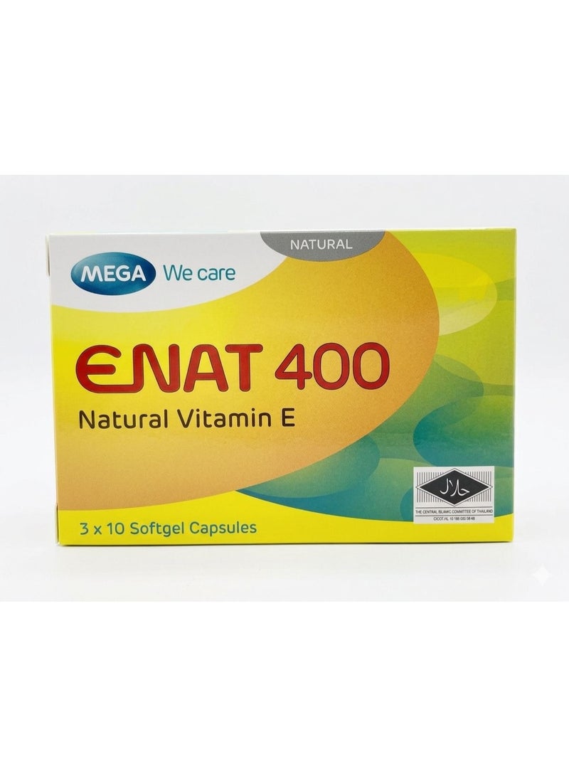 Enat 400 Vitamin E Capsules 30 (Capsules for Skin, Hair & Antioxidant Support)