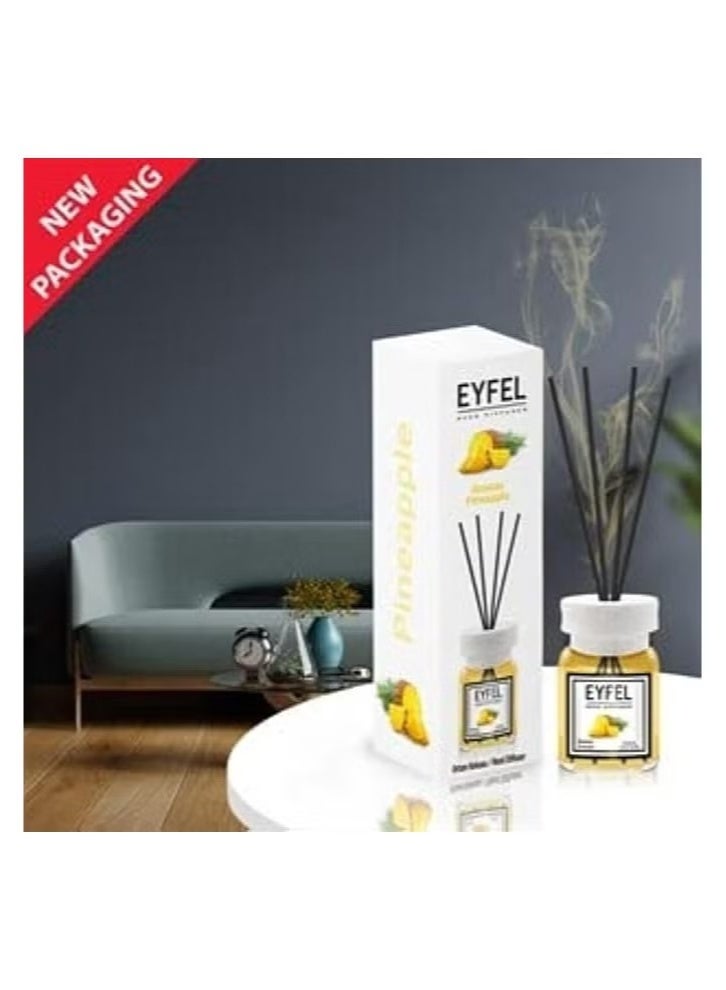 EYFEL Pineapple Reed Diffuser Set – 120ML Premium Long-Lasting Fragrance with Elegant Diffuser Sticks for Bathrooms, Living Spaces, Offices, Shops & Showrooms  - Image 1