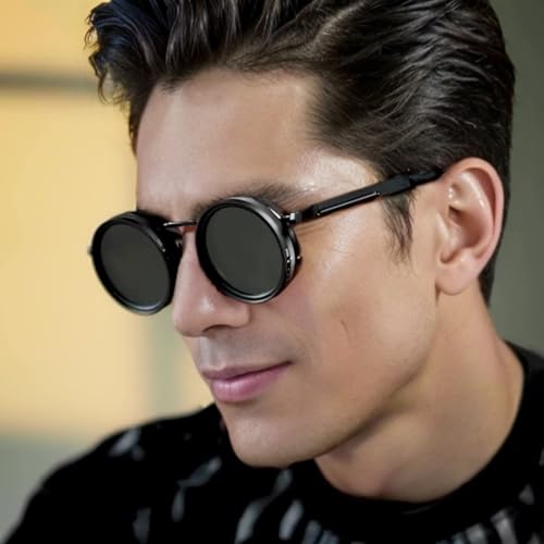 willochra 1-9 Adjustable Sunglasses Moonglass-Nd Filter Lenses Adjustable Tint Rounded Polarized Eyewear for Men (C1) - Image 2