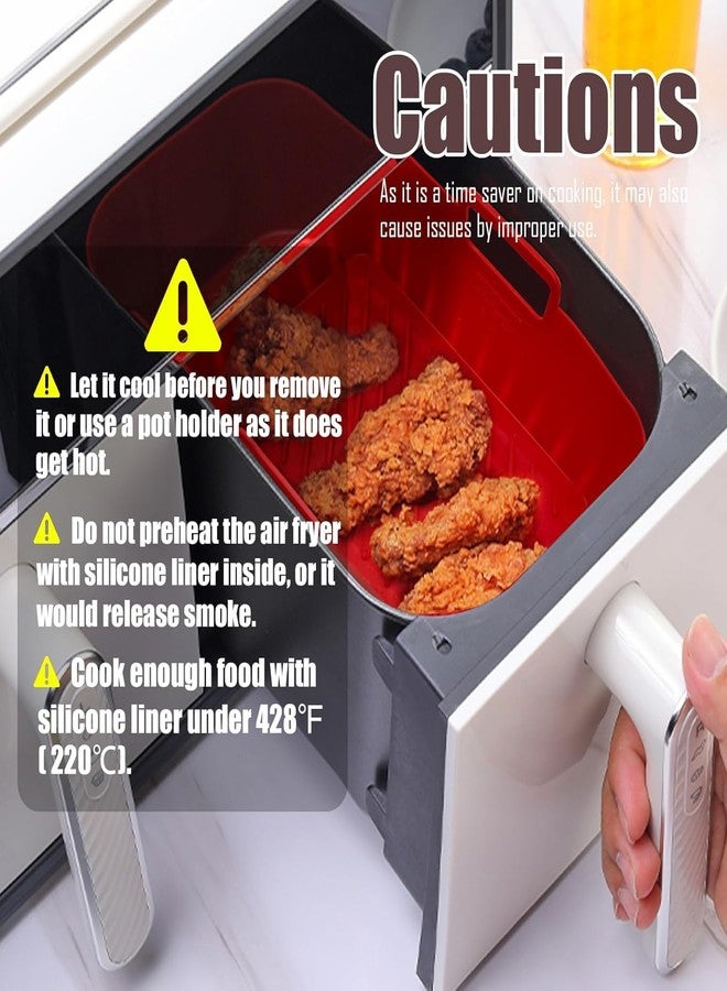 PureBake بطانة سيليكون من بيوربيك لقلاية الهواء - قابلة لإعادة الاستخدام، غير لاصقة، مستطيلة الشكل 20×12 سم، مناسبة لقلاية الهواء والفرن والميكروويف - آمنة للغسل في غسالة الصحون، مزودة بمقابض لسهولة إخراج الطعام - قطعة واحدة، لون رمادي - Image 4