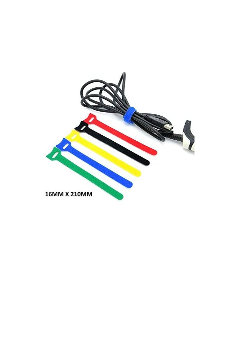 Multi color Hook and Loop Non-Adhesive Magic Cable Tie Velcro Tape Sticky Strips - Image 3