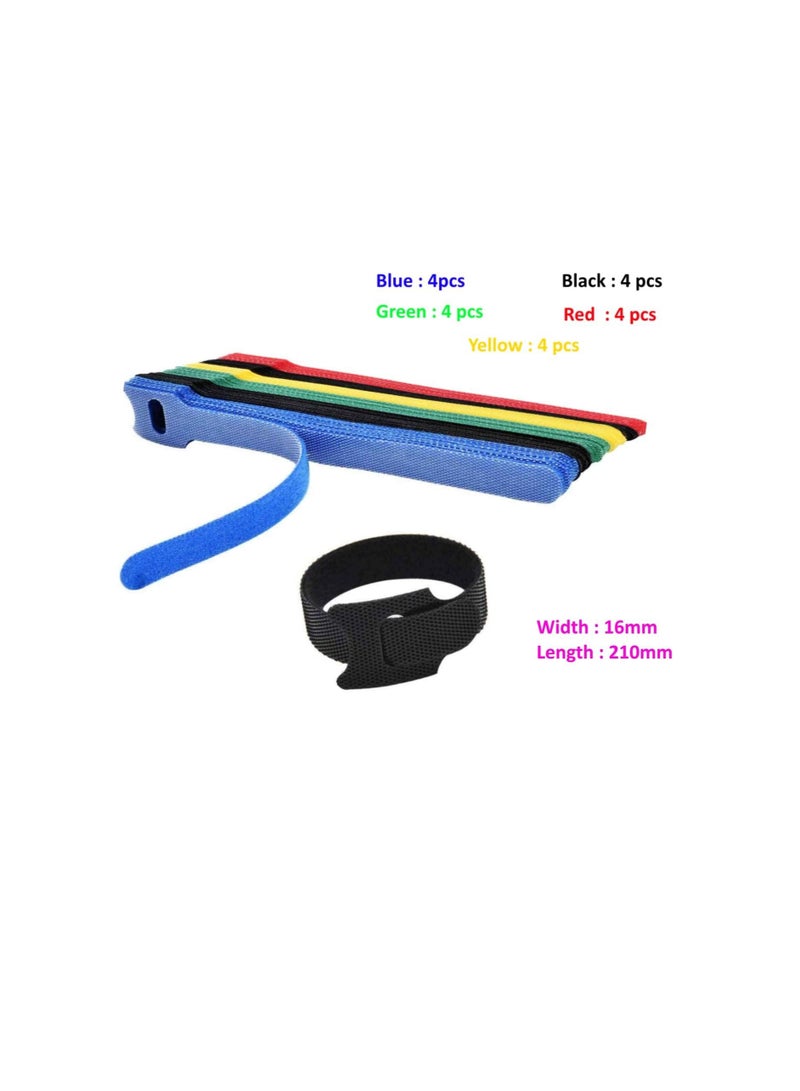 Multi color Hook and Loop Non-Adhesive Magic Cable Tie Velcro Tape Sticky Strips - Image 2