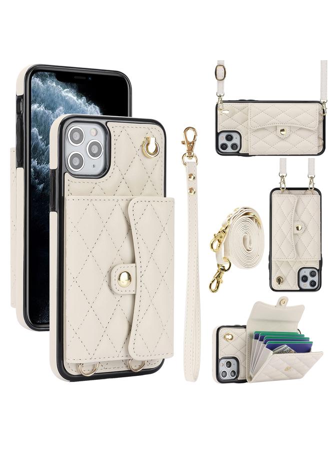 Zaboon Case For iPhone 11 Pro Max Crossbody Rhombic Horizontal Wallet Leather Phone Case - Image 1
