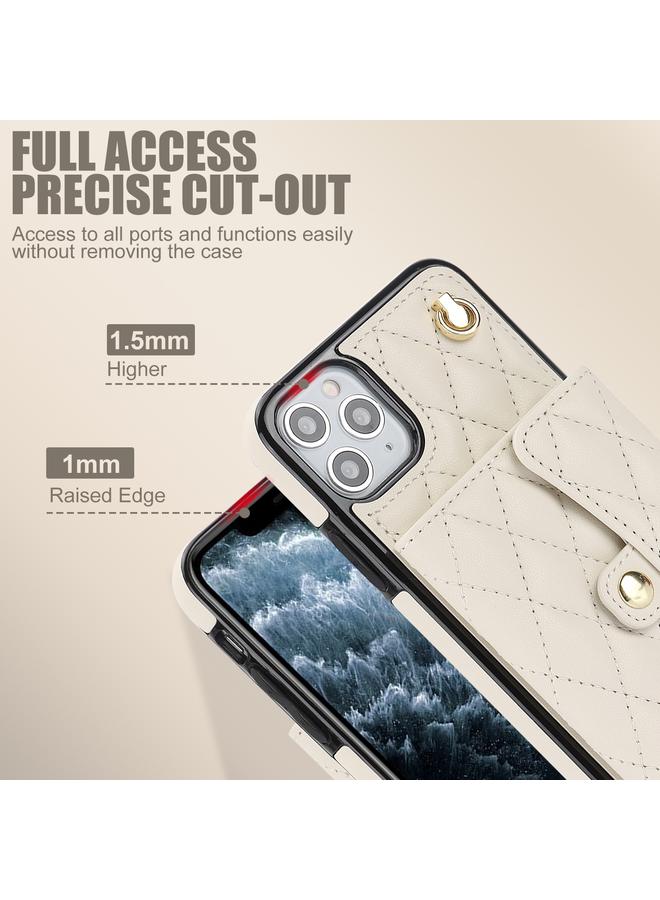 Zaboon Case For iPhone 11 Pro Max Crossbody Rhombic Horizontal Wallet Leather Phone Case - Image 4