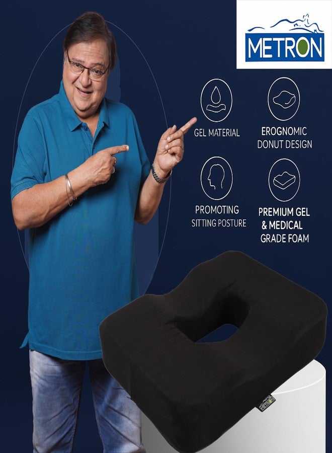METRON Orthopedic Gel Donut Seat Cushion, Piles Pillow for Hemorrhoids, Pain Relief for Coccyx, Prostate, Sciatica, Post-Natal, Pregnancy - Office Chair, Car, Wheelchair, Travel Use - Image 5