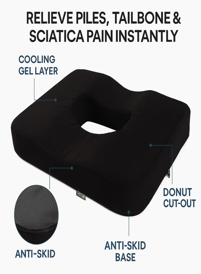 METRON Orthopedic Gel Donut Seat Cushion, Piles Pillow for Hemorrhoids, Pain Relief for Coccyx, Prostate, Sciatica, Post-Natal, Pregnancy - Office Chair, Car, Wheelchair, Travel Use - Image 2