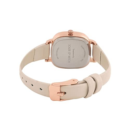 Joker & Witch Women Cinque 26mm White Dial 12mm Beige Faux Leather Watch - Image 4
