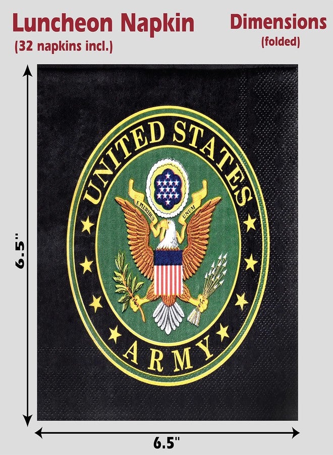 Havercamp U.S. Army Luncheon Napkins (32 pcs.)! 32 U.S. Army Lg. Napkins printed in the Officially Licensed United States Army Seal. Pair with party items in the Havercamp Military Collections! by Havercamp. - Image 2
