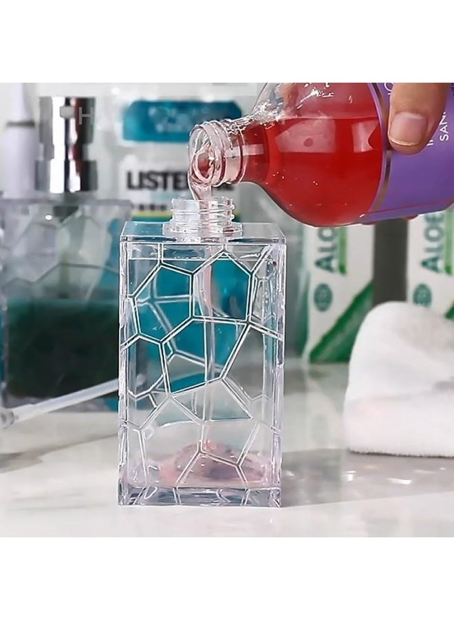 ECVV Soap Dispenser Pump | Acrylic Liquid Handwash Soap Dispenser Pump | Bathroom Shampoo Dispenser Countertop Soap Dispenser Refillable Hand Washing Container Soap Dispenser Bathroom Multi - Image 4