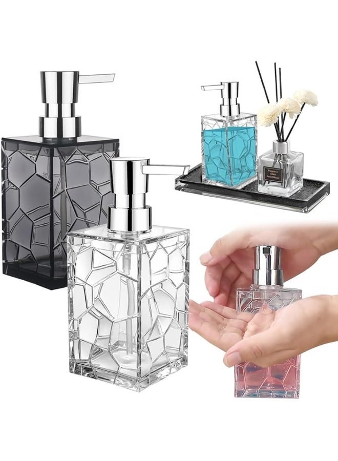 ECVV Soap Dispenser Pump | Acrylic Liquid Handwash Soap Dispenser Pump | Bathroom Shampoo Dispenser Countertop Soap Dispenser Refillable Hand Washing Container Soap Dispenser Bathroom Multi - Image 2