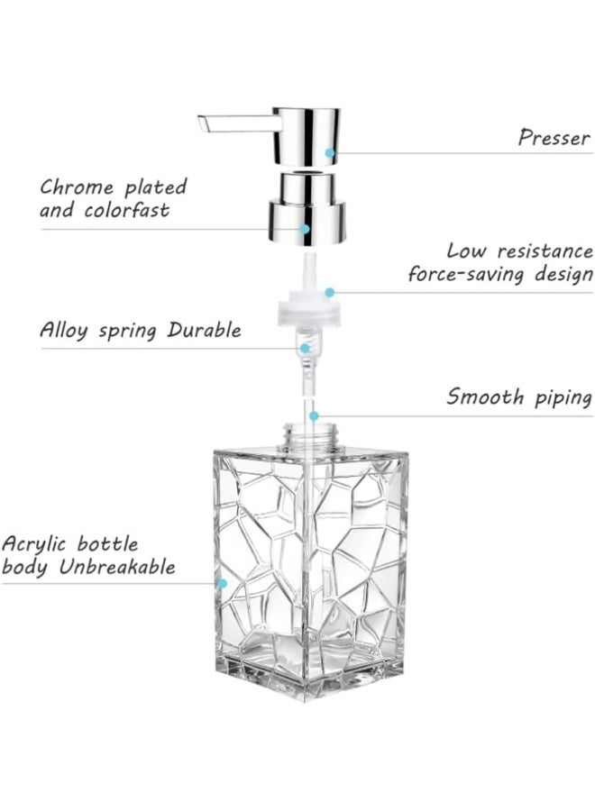 ECVV Soap Dispenser Pump | Acrylic Liquid Handwash Soap Dispenser Pump | Bathroom Shampoo Dispenser Countertop Soap Dispenser Refillable Hand Washing Container Soap Dispenser Bathroom Multi - Image 5