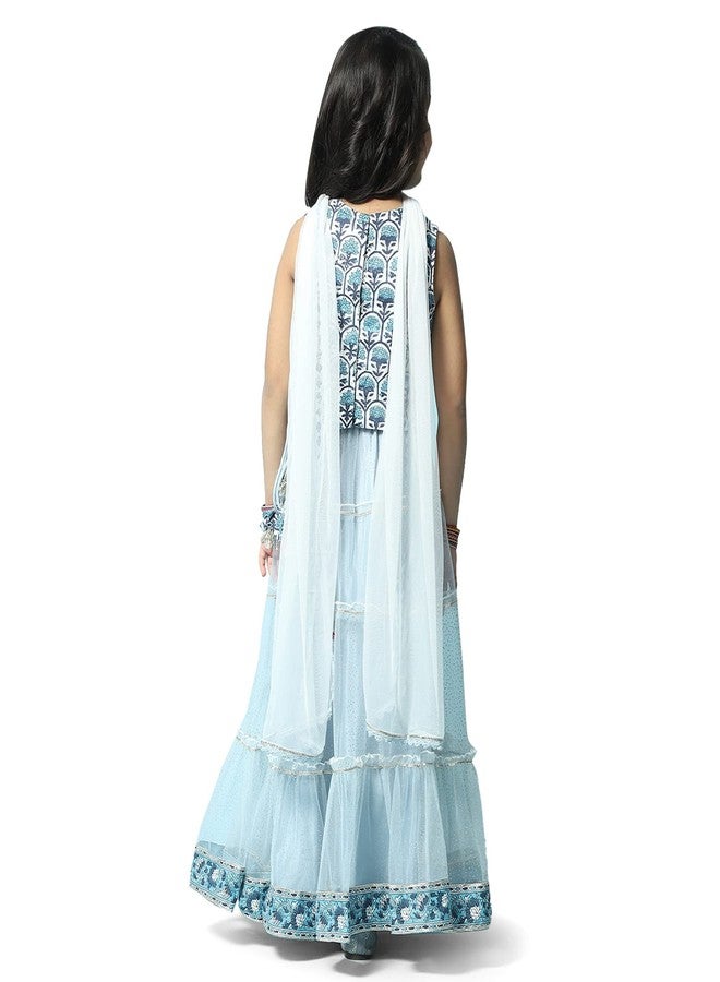 BIBA Girls Voile Lehenga Choli Readymade Powder Blue 10 Years-11 Years - Image 5