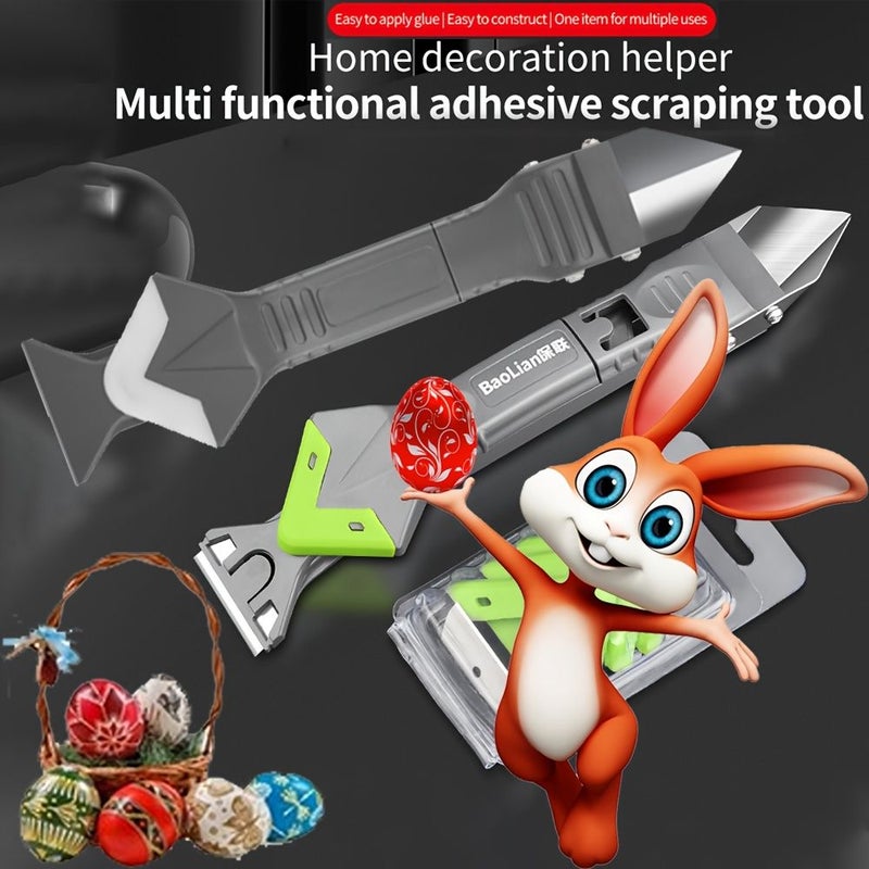 5 In 1 Multi Functional Caulking Gun with Tape Dispenser Includes Caulk Remover Sealant Finisher And Corner Scraper Silicone Caulking Tool Set Suitable For Kitchen Tile Bathroom Sink Renovation - Image 2