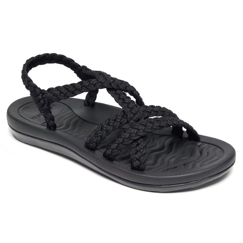 MEGNYA Ladies Comfortable Sandals with Arch Support, Lightweight Hiking Shoes with Braided Backstraps, Classic Adjustable Open toe Slide Sandals for Walking Black Size 8.5 - Image 1