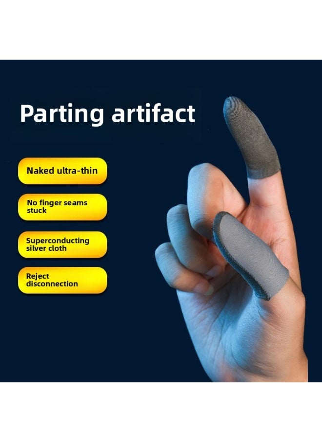 General Mobile Phone Game Handle Hand Swimming Finger Sleeve King Eat Chicken Auxiliary Super God Artifact Walking Handle Manufacturers Shipped-Product Color:Silver Fiber Black Blue Edge  - Image 3