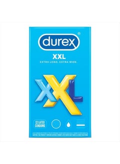 Durex XXL Extra Large Condom Bundle with a Silver Sleek Pocket Case, Lubricated Latex Condoms-12 Count
