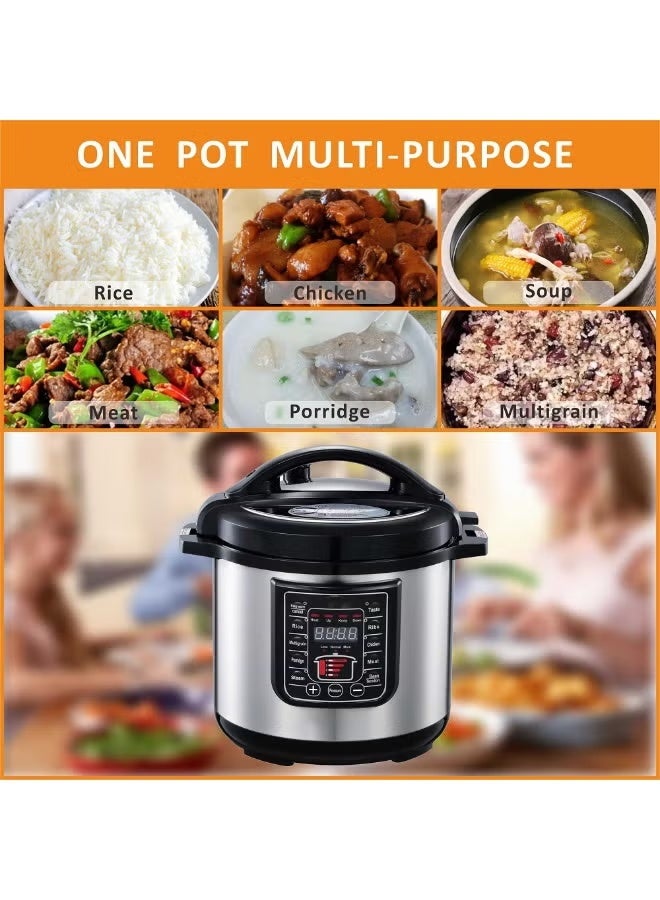 ELTRAZONE 12.5L Electric Pressure Cooker 10-in-1 Multi-Function Digital Pressure Cooker with LED Display, 12 Safety Features, Large Capacity, Fast Cooking, Energy Saving Technology & Easy Digital Controls - Image 3