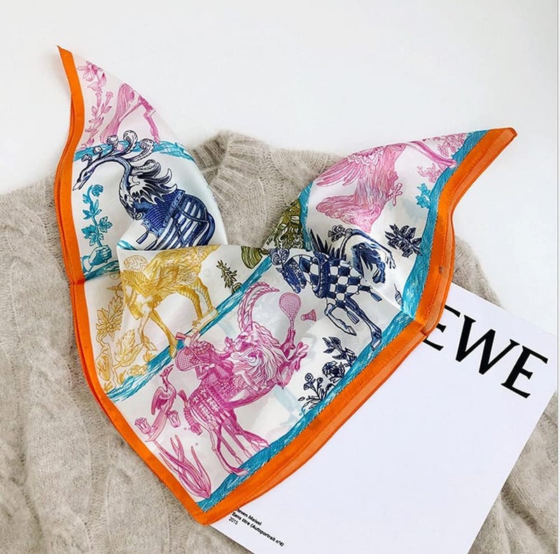 MEISEE Mulberry Silk Scarfs Women Small Square Scarf 21" x 21" Breathable Lightweight Neckerchief Headscarf - Image 2