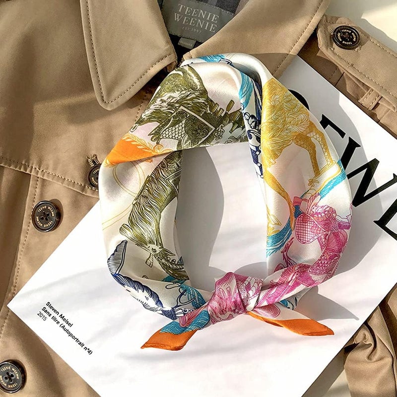 MEISEE Mulberry Silk Scarfs Women Small Square Scarf 21" x 21" Breathable Lightweight Neckerchief Headscarf - Image 5
