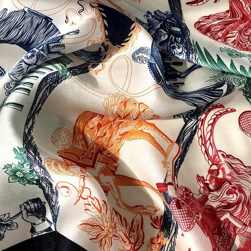 MEISEE Mulberry Silk Scarfs Women Small Square Scarf 21" x 21" Breathable Lightweight Neckerchief Headscarf - Image 3