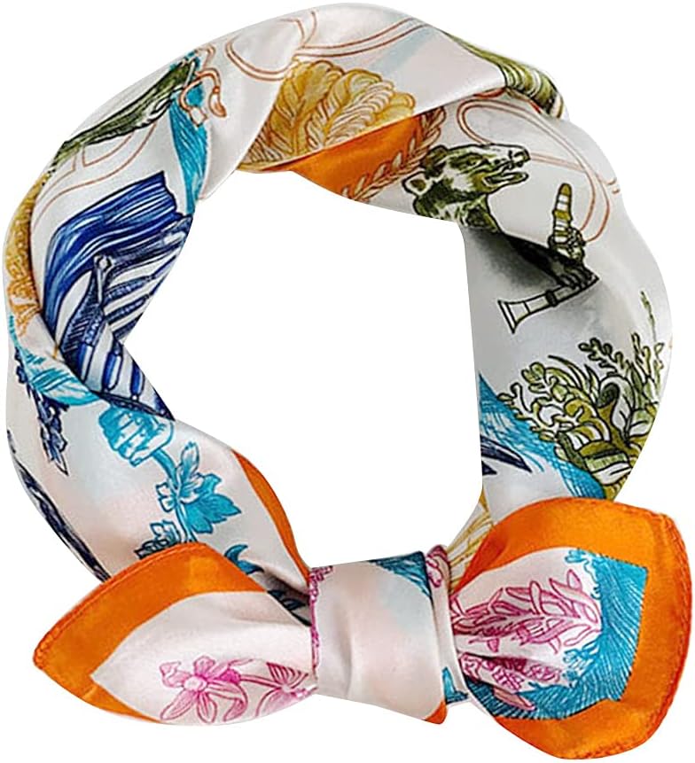 MEISEE Mulberry Silk Scarfs Women Small Square Scarf 21" x 21" Breathable Lightweight Neckerchief Headscarf - Image 1